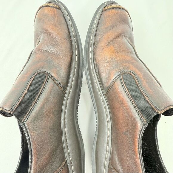 Rieker CELIA Brown Leather Factory Age Distressed Slip On Support Loafers - Picture 8 of 16